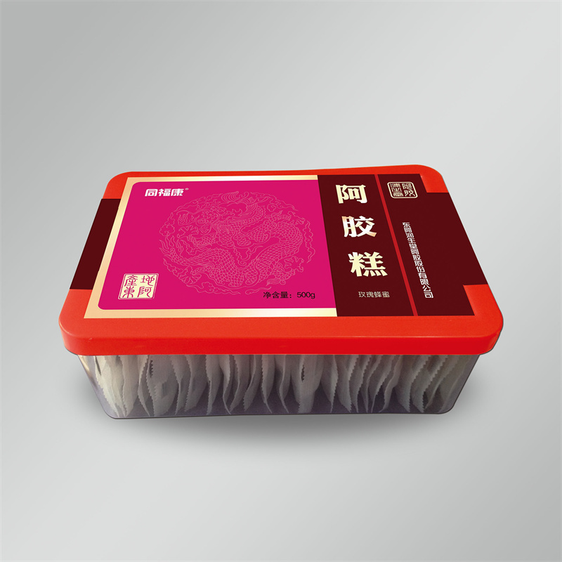 同福康塑料盒而阿膠糕玫瑰蜂蜜500g